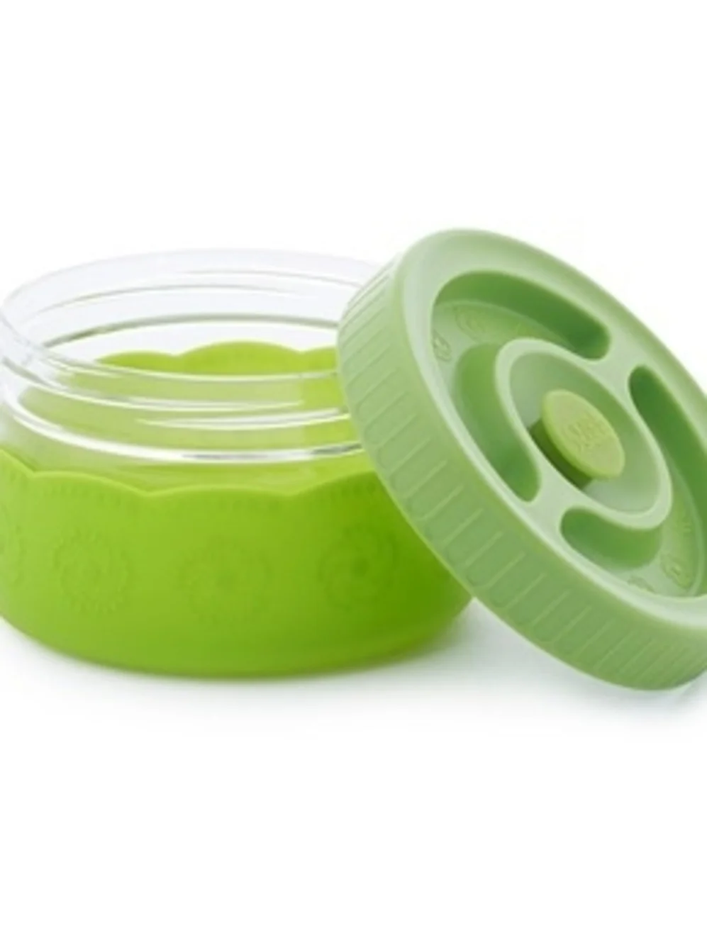 Princess House Green Silicone-Base Glass Food Storage Jar